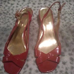 Pre- worn: Red Wedge Sandals